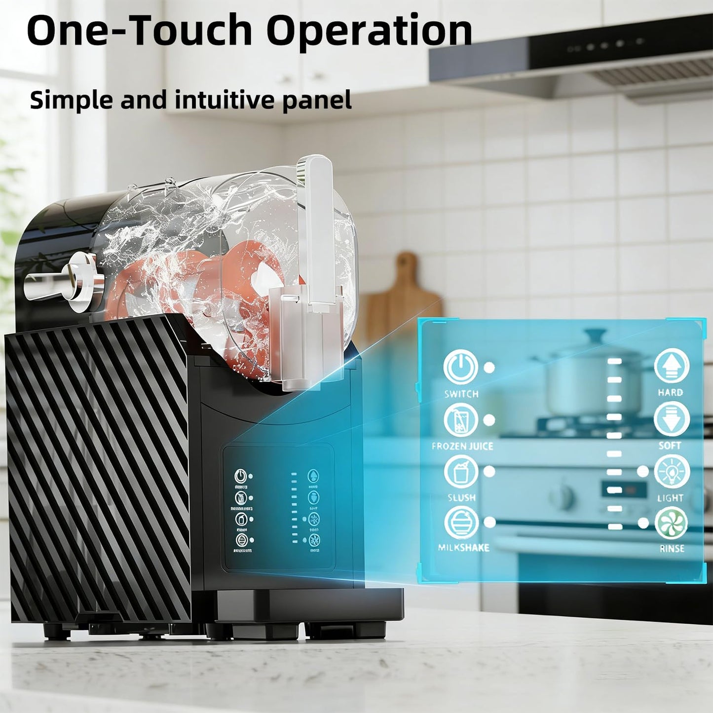 68 Oz Slushie Machine, No Ice Needed, Slushy Machine for Home, Professional Frozen Drink Machine with Self-Cleaning Function, 3 Preset Slushie Maker for Frozen Juice, Smoothie, Milkshake