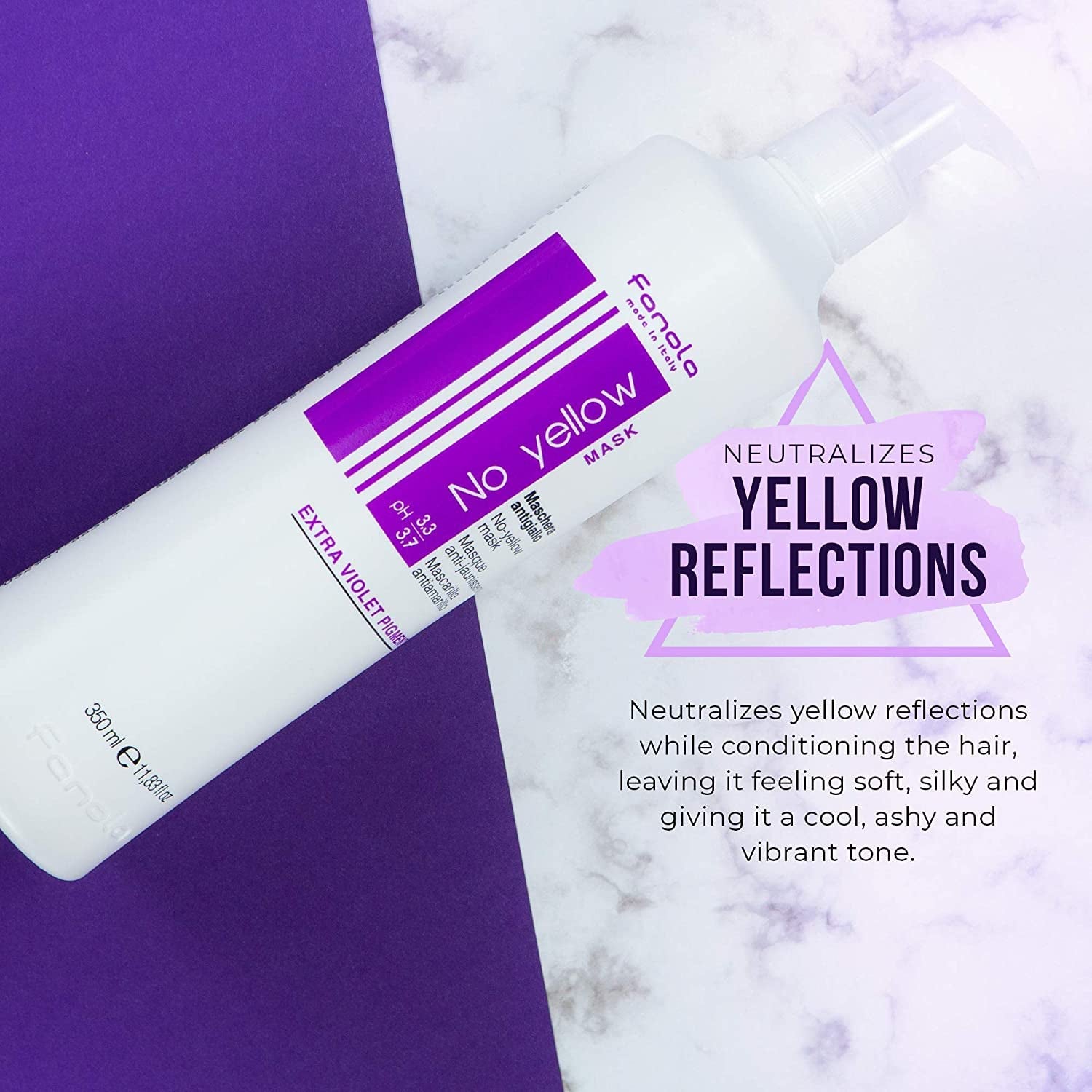 No Yellow Shampoo & Mask 11.8 Oz / 2Pk - Purple Anti-Brass Toner for Blonde, Silver, Gray & Highlighted Hair - Color Depositing Mask to Remove Brassiness from Bleached Locks