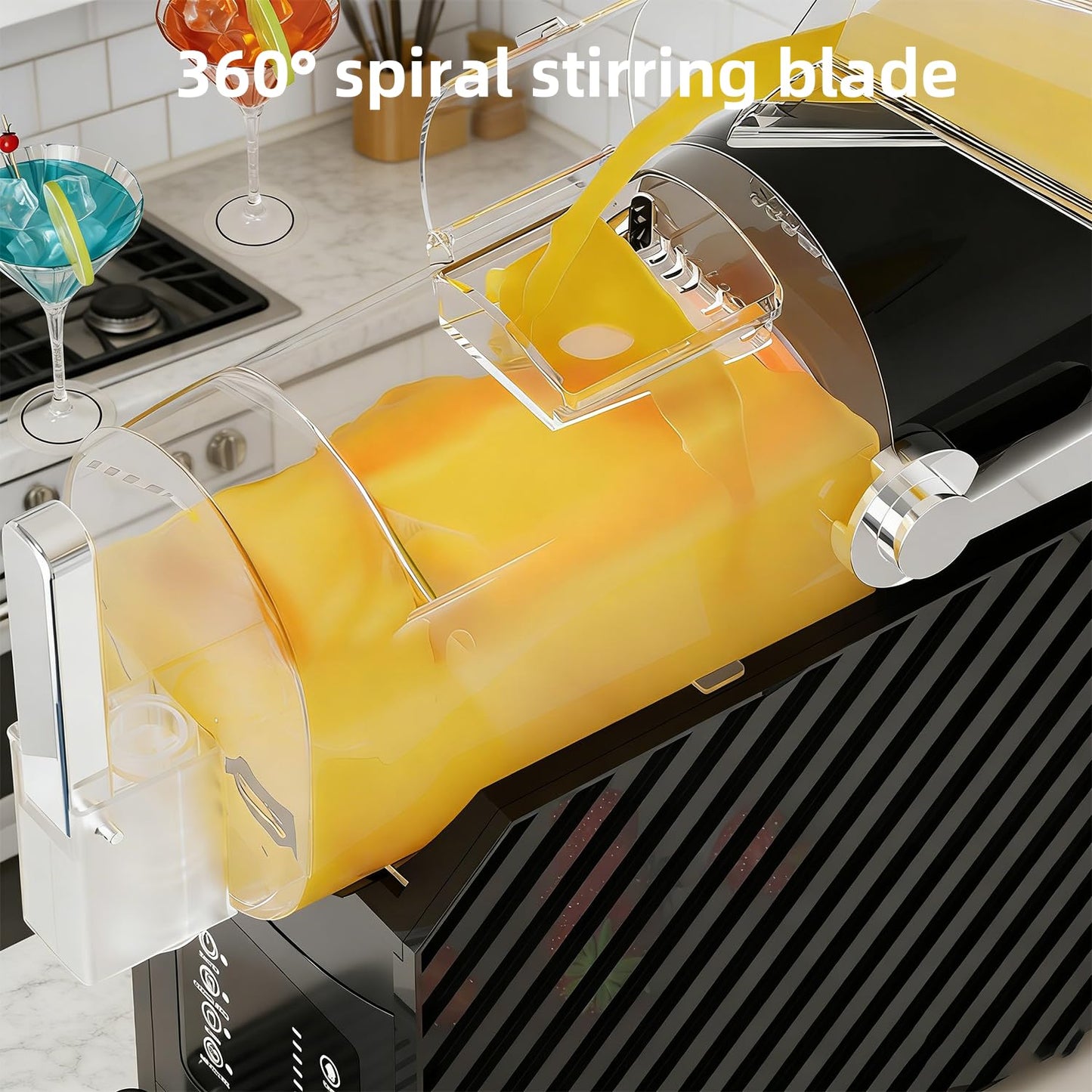 68 Oz Slushie Machine, No Ice Needed, Slushy Machine for Home, Professional Frozen Drink Machine with Self-Cleaning Function, 3 Preset Slushie Maker for Frozen Juice, Smoothie, Milkshake