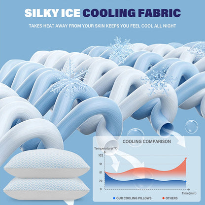 Cooling King Pillows Set of 2 Pack Bed Pillows for Sleeping Shredded Memory Foam Pillows
