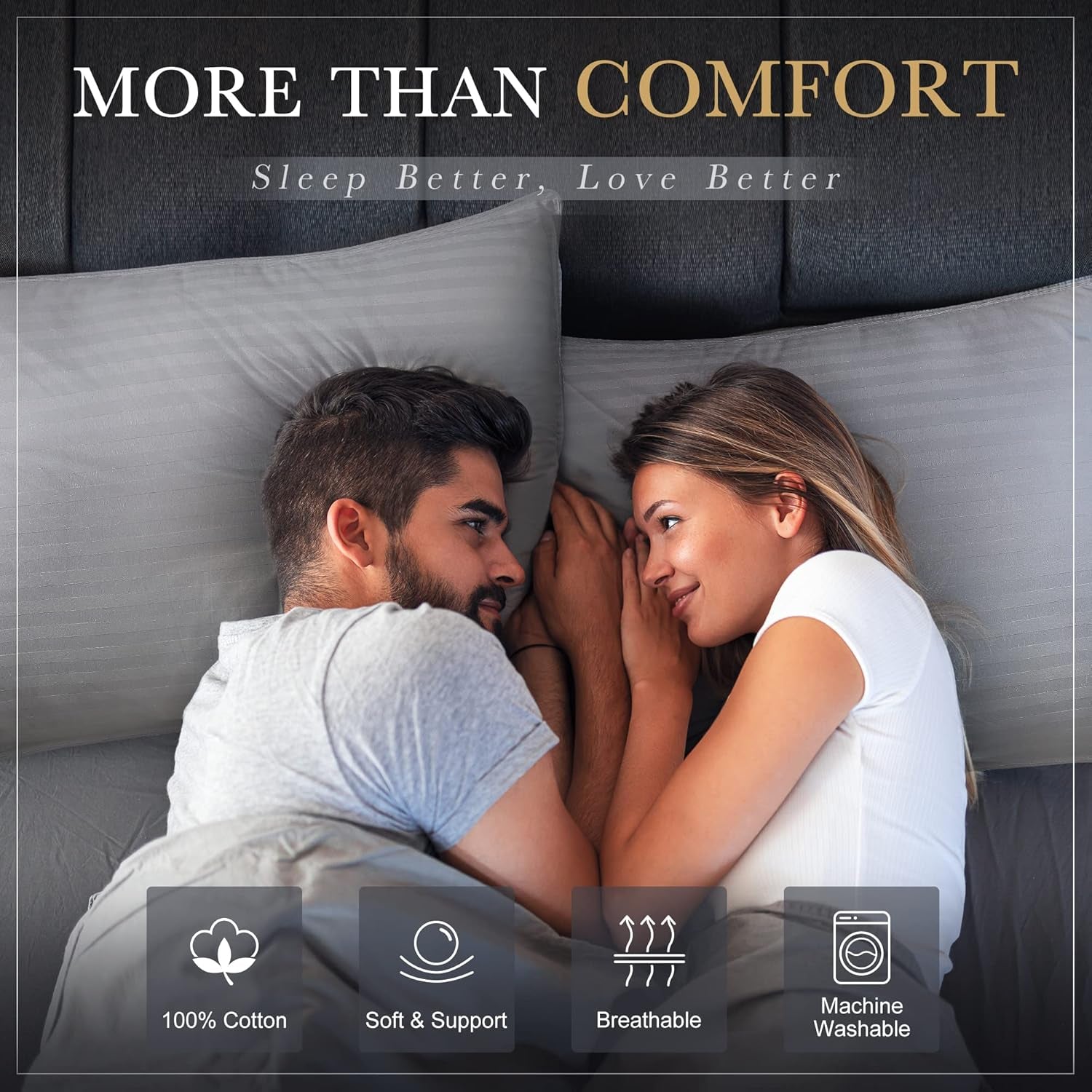 King Size Pillows Set of 2, Hotel Quality Cooling Cotton Bed Pillows for Sleeping, Breathable down Alternative Pillow 2 Pack, Soft and Supportive Pillows for Back and Side Sleepers (20X34)
