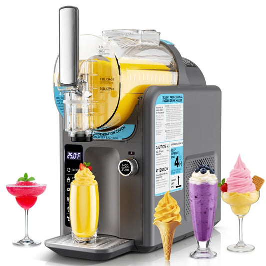 Ice Cream Maker Slushie Machine for Home - 88Oz Slushy Machine Maker No Ice Needed Self Cleaning, Frozen Drink Machine, 5 Preset for Soft Serve Ice Cream, Slushie, Margarita, Frappés, Milkshake