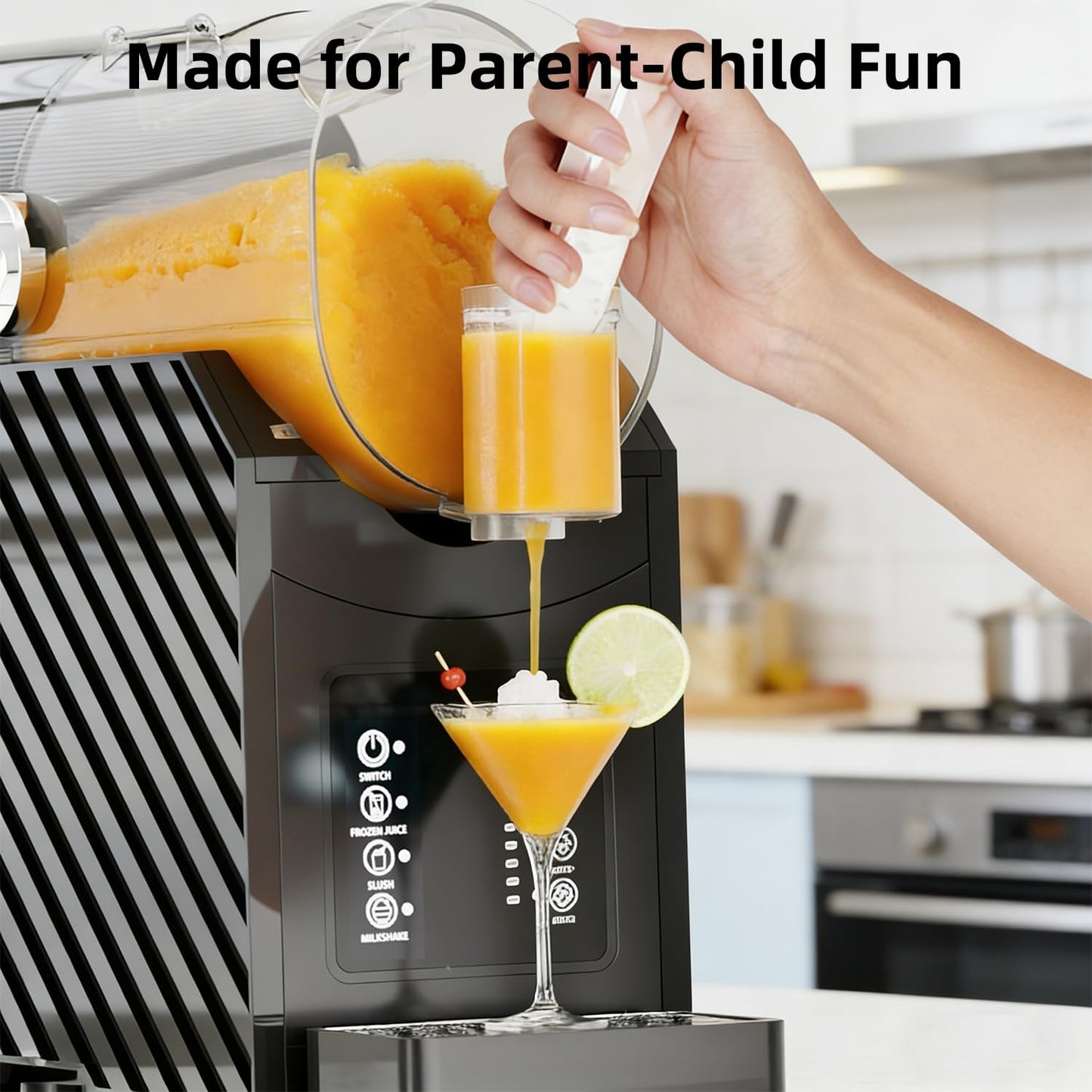 68 Oz Slushie Machine, No Ice Needed, Slushy Machine for Home, Professional Frozen Drink Machine with Self-Cleaning Function, 3 Preset Slushie Maker for Frozen Juice, Smoothie, Milkshake