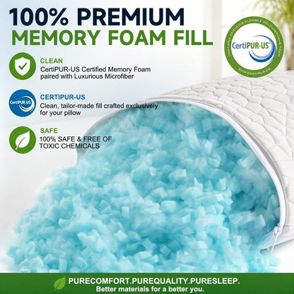 Cooling Bed Pillows for Sleeping 1 Pack Shredded Memory Foam Pillows Adjustable Cool Pillow