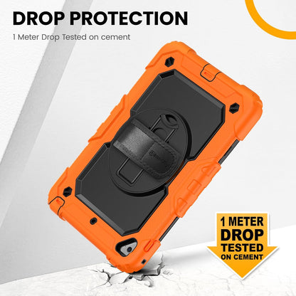 for Ipad Mini 5Th/4Th Generation Case 7.9'', for Ipad Mini 5/ Mini 4, Heavy Duty with Screen Protector, Kickstand Hand/Shoulder Strap Pencil Holder- Orange