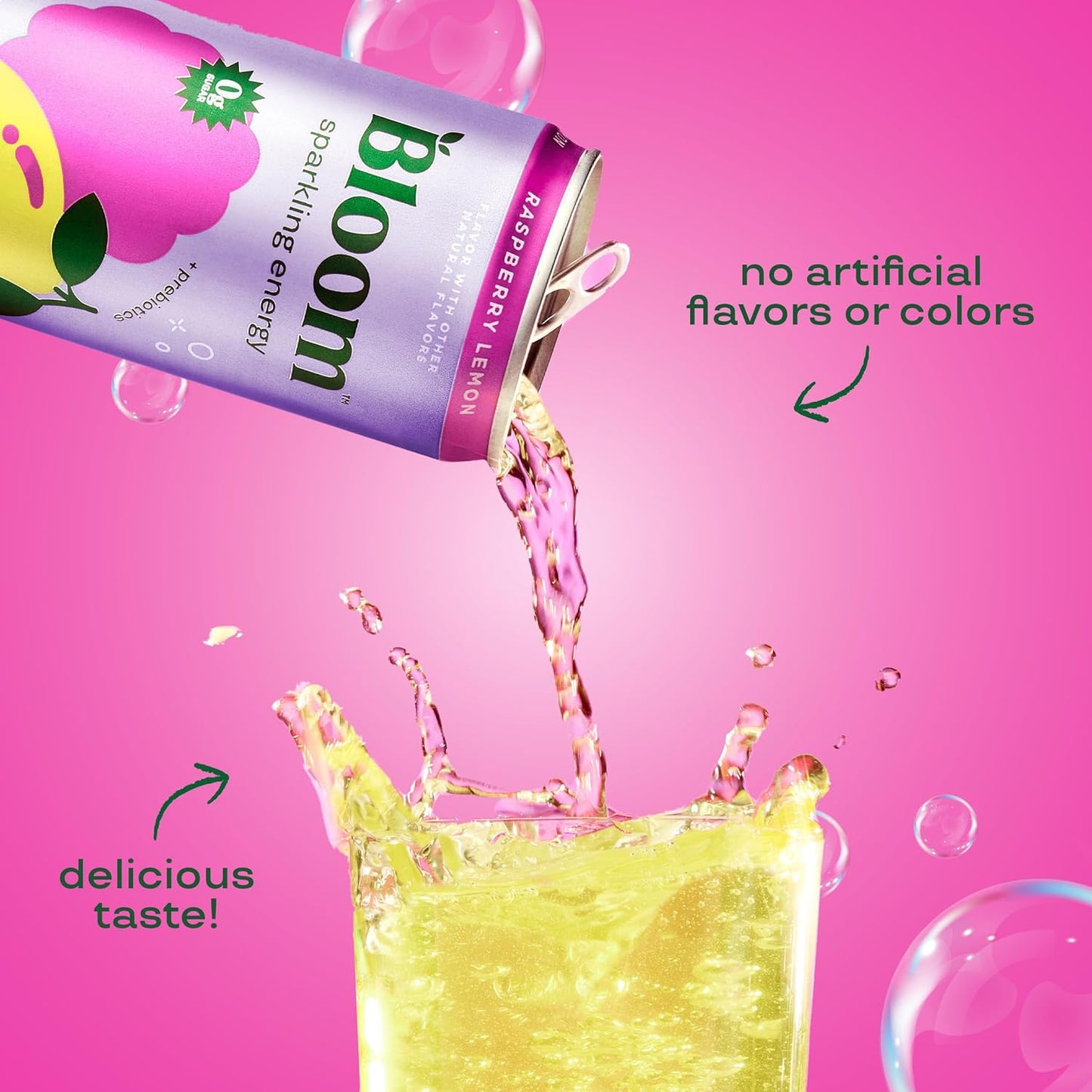 Bloom Nutrition Sparkling Energy Drink - Variety Pack - Natural Caffeine, Zero Sugar, 180Mg Caffeine - Antioxidant-Rich with Green Coffee Bean, Green Tea Extract, Prebiotics - 12Oz 12 Pack