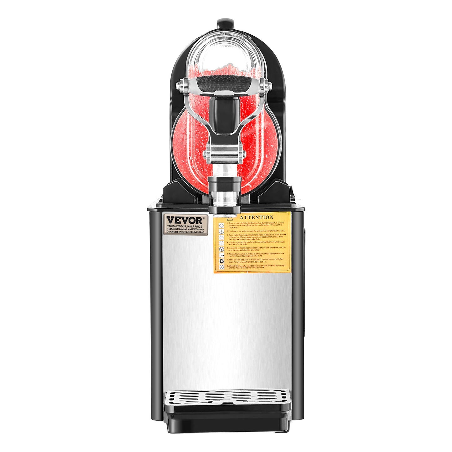 Commercial Slushy Machine, 3L Single Bowl Slush Drink Maker, 330W Drink Machine with Temperature Preservation, Stainless Steel Home Slush