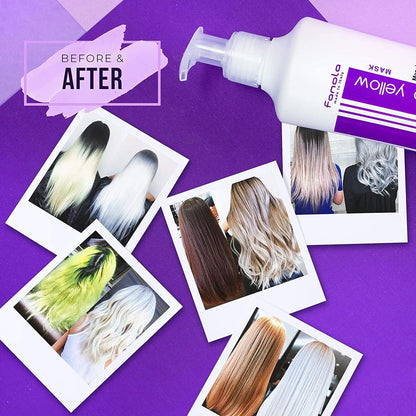 No Yellow Shampoo & Mask 11.8 Oz / 2Pk - Purple Anti-Brass Toner for Blonde, Silver, Gray & Highlighted Hair - Color Depositing Mask to Remove Brassiness from Bleached Locks