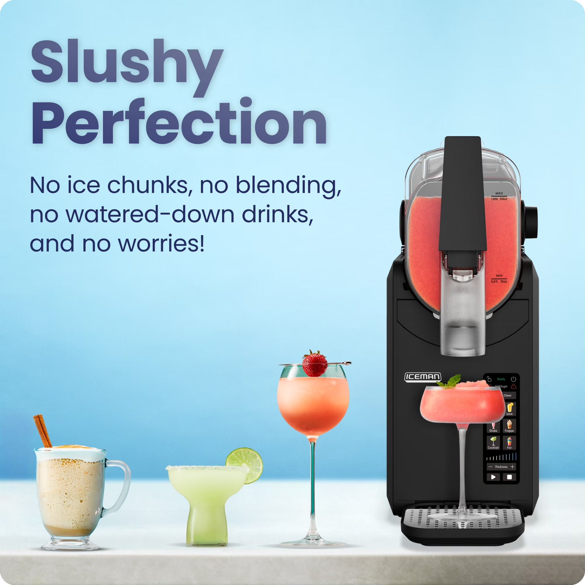 by Chefman Slush-Ease MAX 90Oz Slushy Maker with Touch Controls and 5 Functions – Black