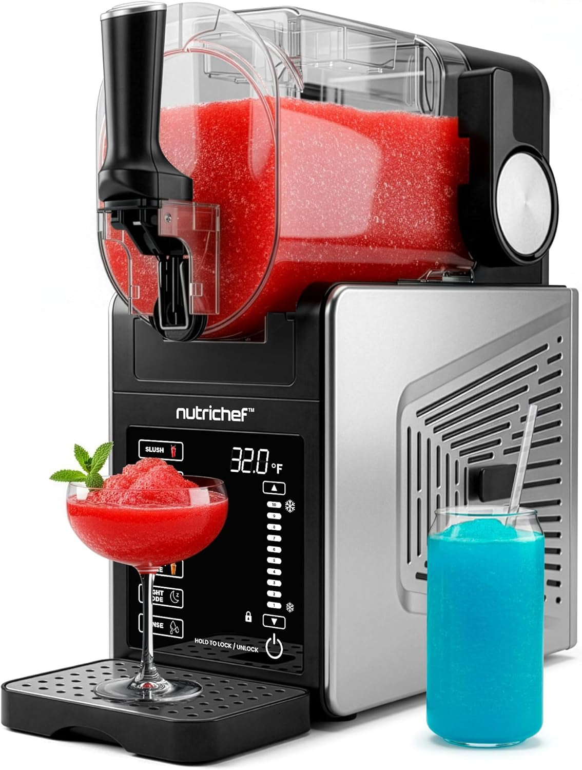 Slushie Machine for Home | No Ice Needed Slushys 7-In-1 Preset Programs: Self Clean, Milkshakes, Spiked Slush & More | 64 Oz, Quiet Operation, One-Touch Start & Includes Recipes | Black