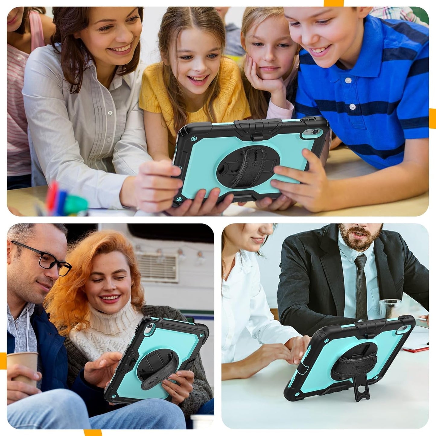 for Ipad (A16) 11Th/ 10Th Generation Case 11''/ 10.9 Inch (2025/2022) - Heavy Duty Protective Cover with Screen Protector, Stand, Shoulder Strap & Pencil Holder | Kids-Friendly - Light Blue