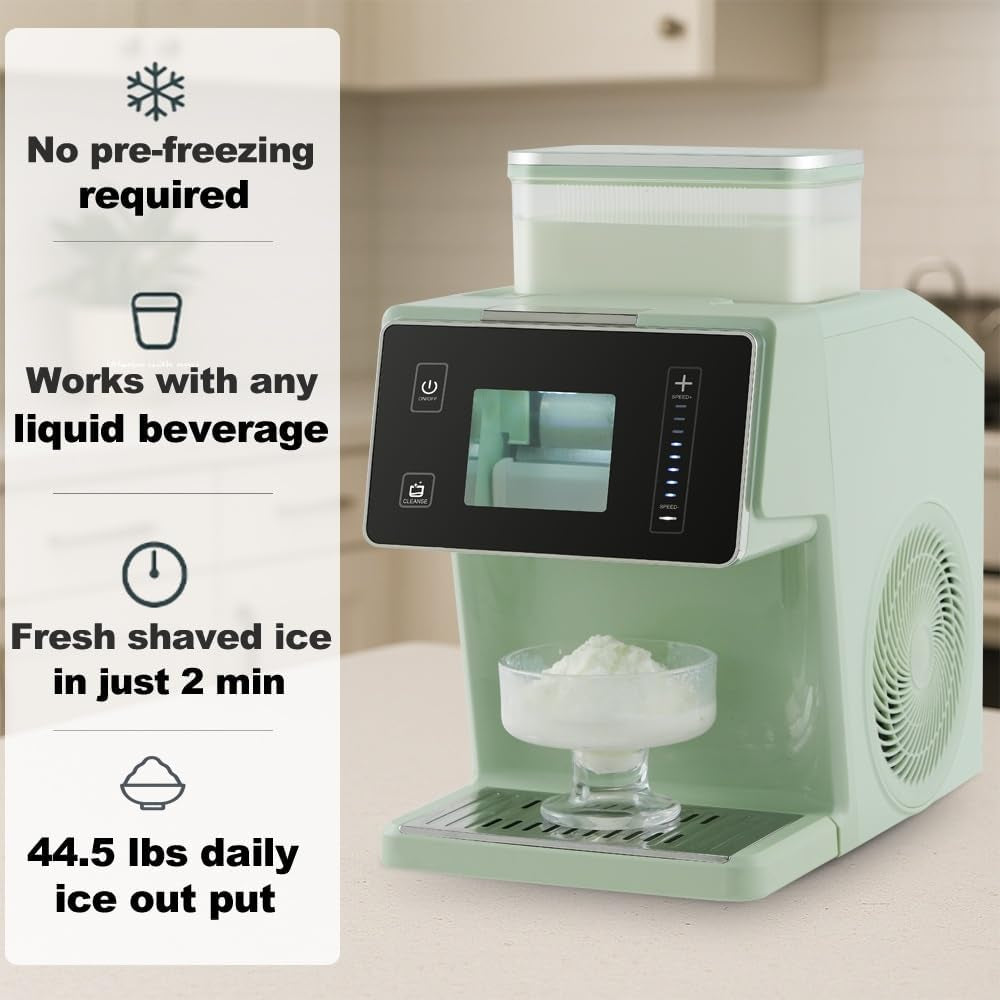 Shaved Ice Machine, Ice Maker, 2-In-1, Snow Cone Machine, Slushy Machine for Home