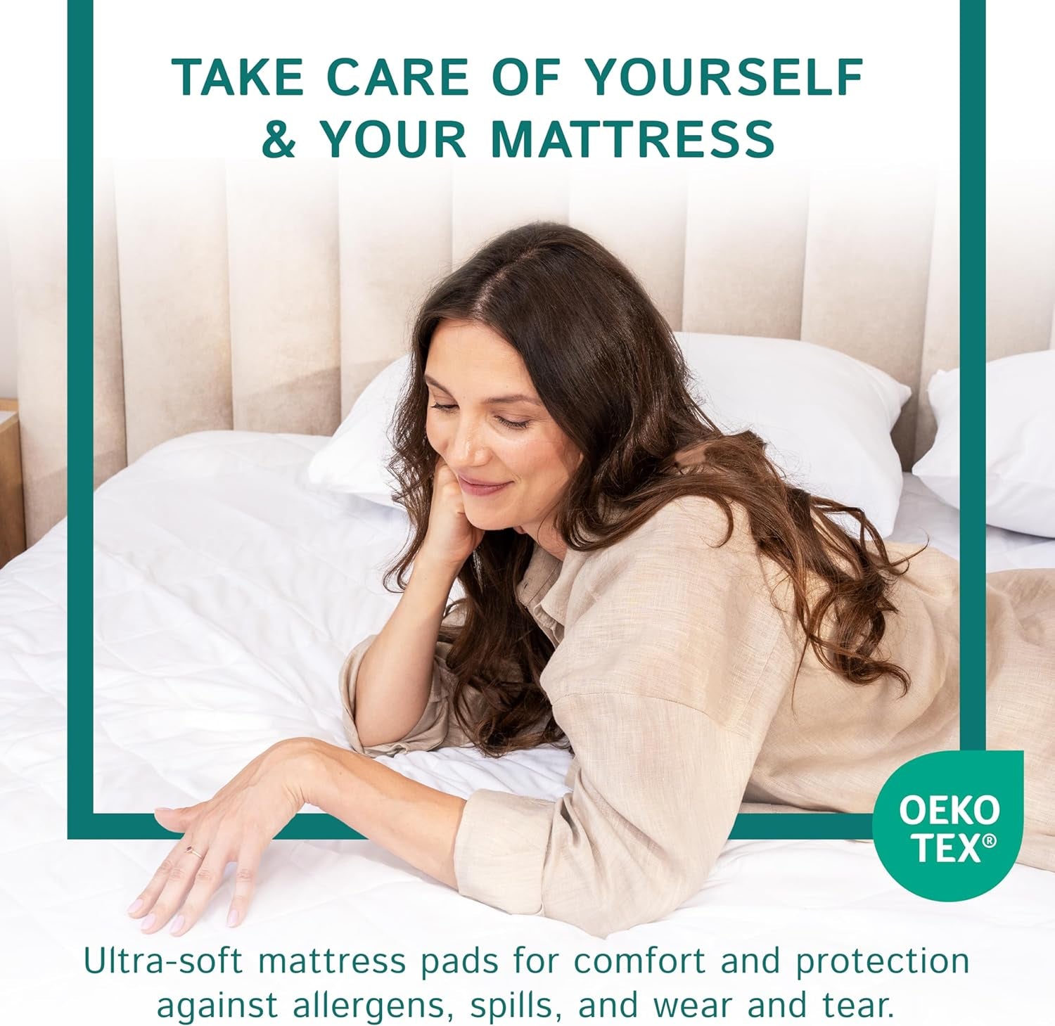 RV King Waterproof Mattress Pad - Fitted Mattress Protector with Quilted Pillow Top Mattress Topper - Premium Quality Hypoallergenic Mattress Cover (72'X80')