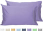 Pillow Cases King Set of 2, 100% Cotton King Pillowcases, 20×40 Inches with Silver Trim, Soft and Breathable, Solid Purple
