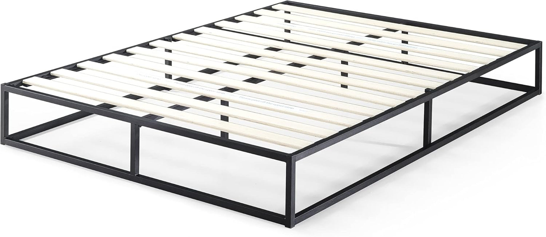 Modern Studio 10 Inch Platforma Low Profile Bed Frame/Mattress Foundation/Boxspring Optional/Wood Slat Support, King (OLB-MBBF-10K), Black