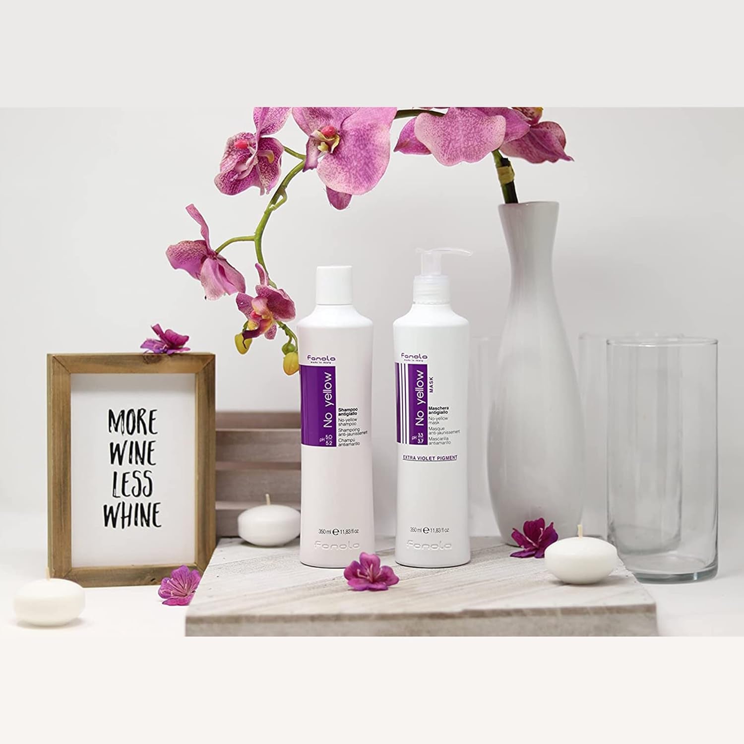 No Yellow Shampoo & Mask 11.8 Oz / 2Pk - Purple Anti-Brass Toner for Blonde, Silver, Gray & Highlighted Hair - Color Depositing Mask to Remove Brassiness from Bleached Locks