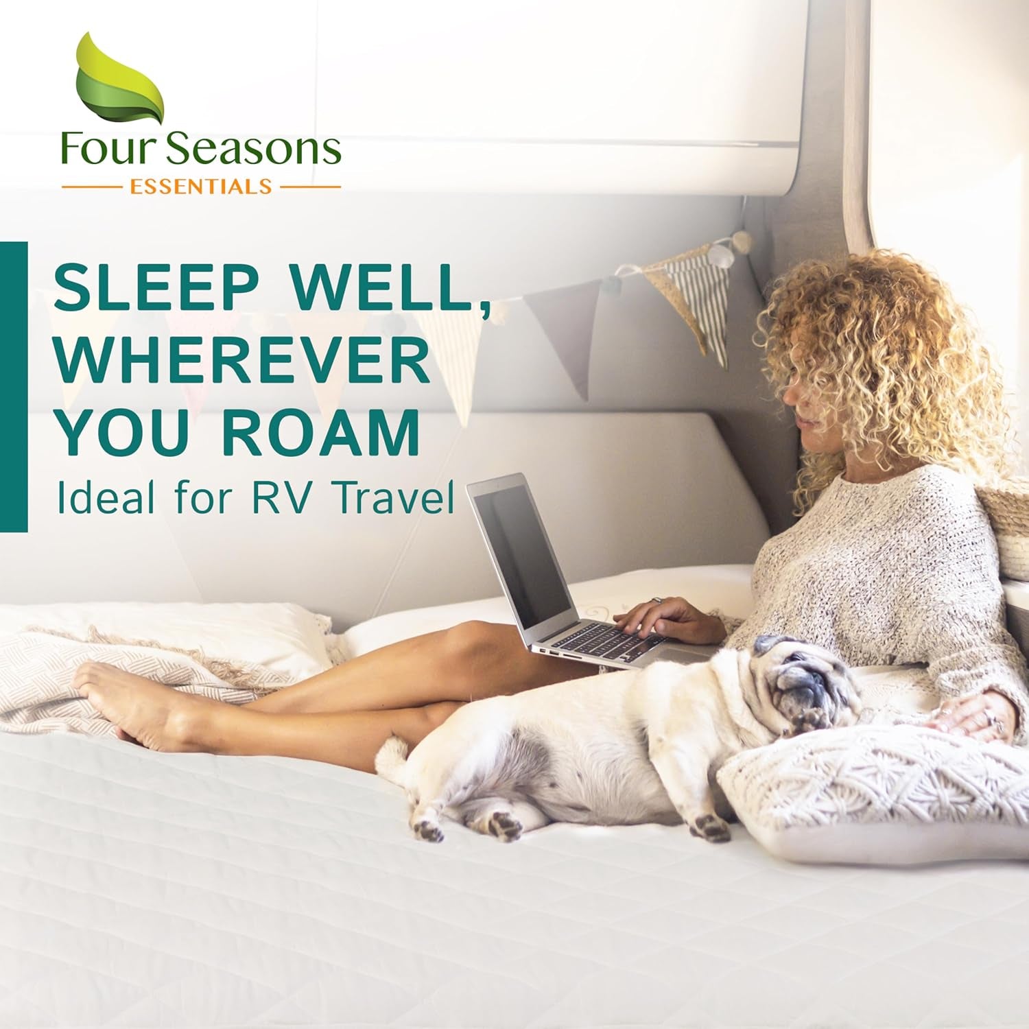 RV King Waterproof Mattress Pad - Fitted Mattress Protector with Quilted Pillow Top Mattress Topper - Premium Quality Hypoallergenic Mattress Cover (72'X80')