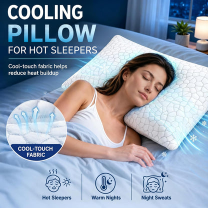 Cooling Bed Pillows for Sleeping 1 Pack Shredded Memory Foam Pillows Adjustable Cool Pillow