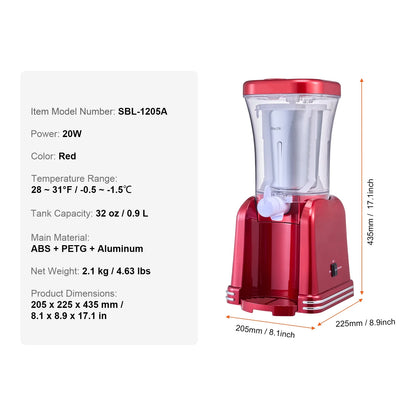 Home Slushy Machine Margarita Machine Slushy Maker Countertop Ice Cold Slushy Machine 32Oz