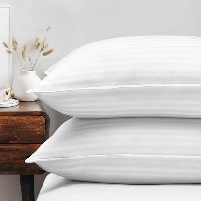 King Size Pillows Set of 2, Hotel Quality Cooling Cotton Bed Pillows for Sleeping, Breathable down Alternative Pillow 2 Pack, Soft and Supportive Pillows for Back and Side Sleepers (20X34)