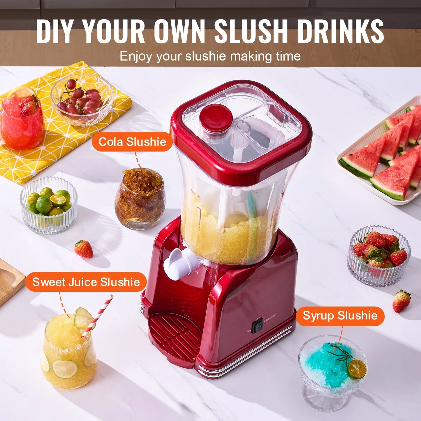 Home Slushy Machine Margarita Machine Slushy Maker Countertop Ice Cold Slushy Machine 32Oz