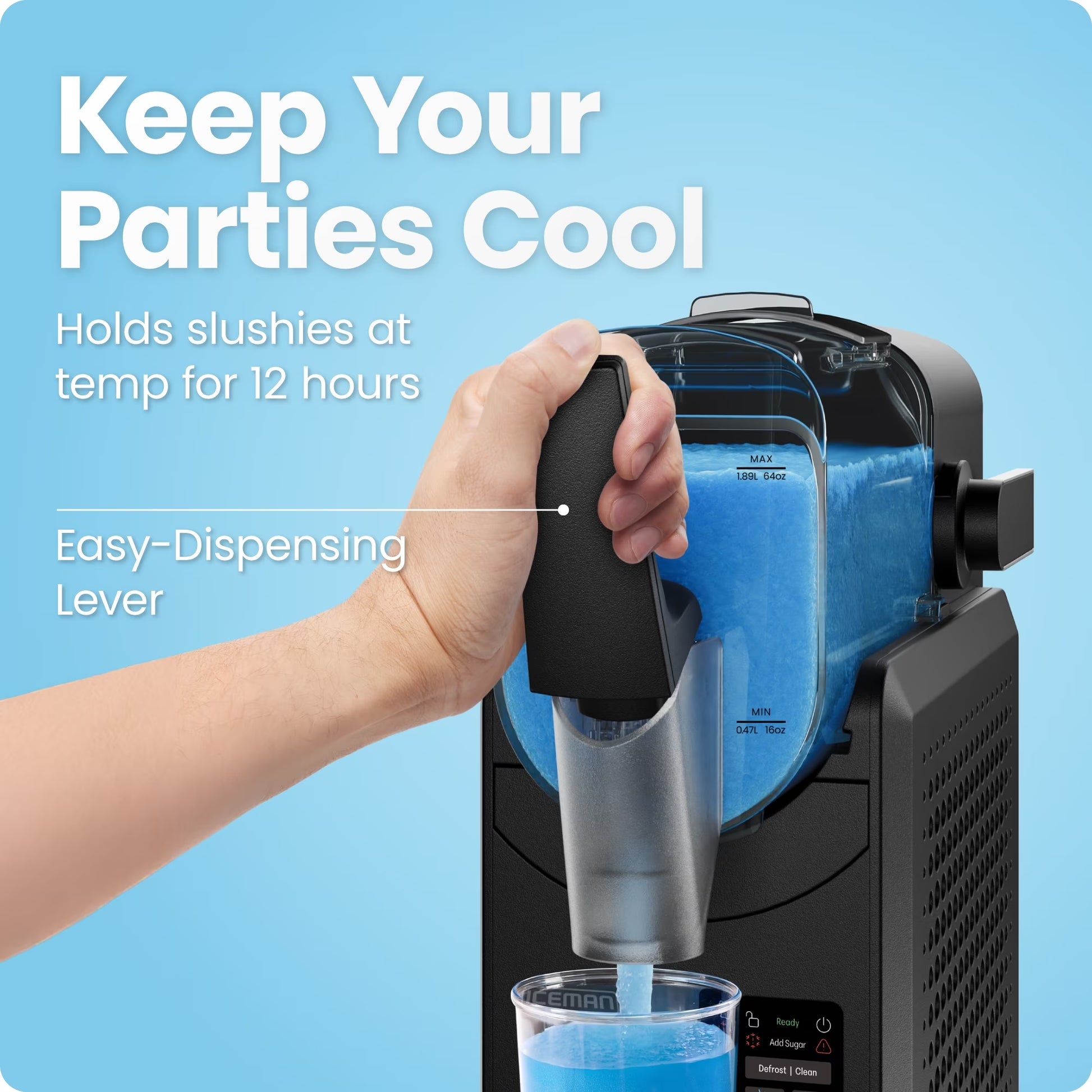 by Chefman Slush-Ease MAX 90Oz Slushy Maker with Touch Controls and 5 Functions – Black