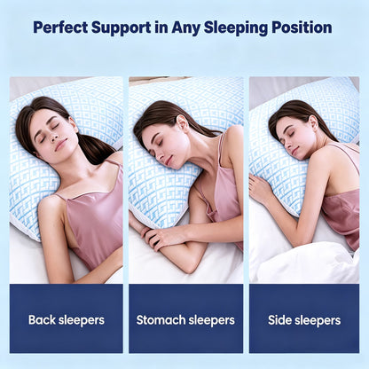 Cooling King Pillows Set of 2 Pack Bed Pillows for Sleeping Shredded Memory Foam Pillows