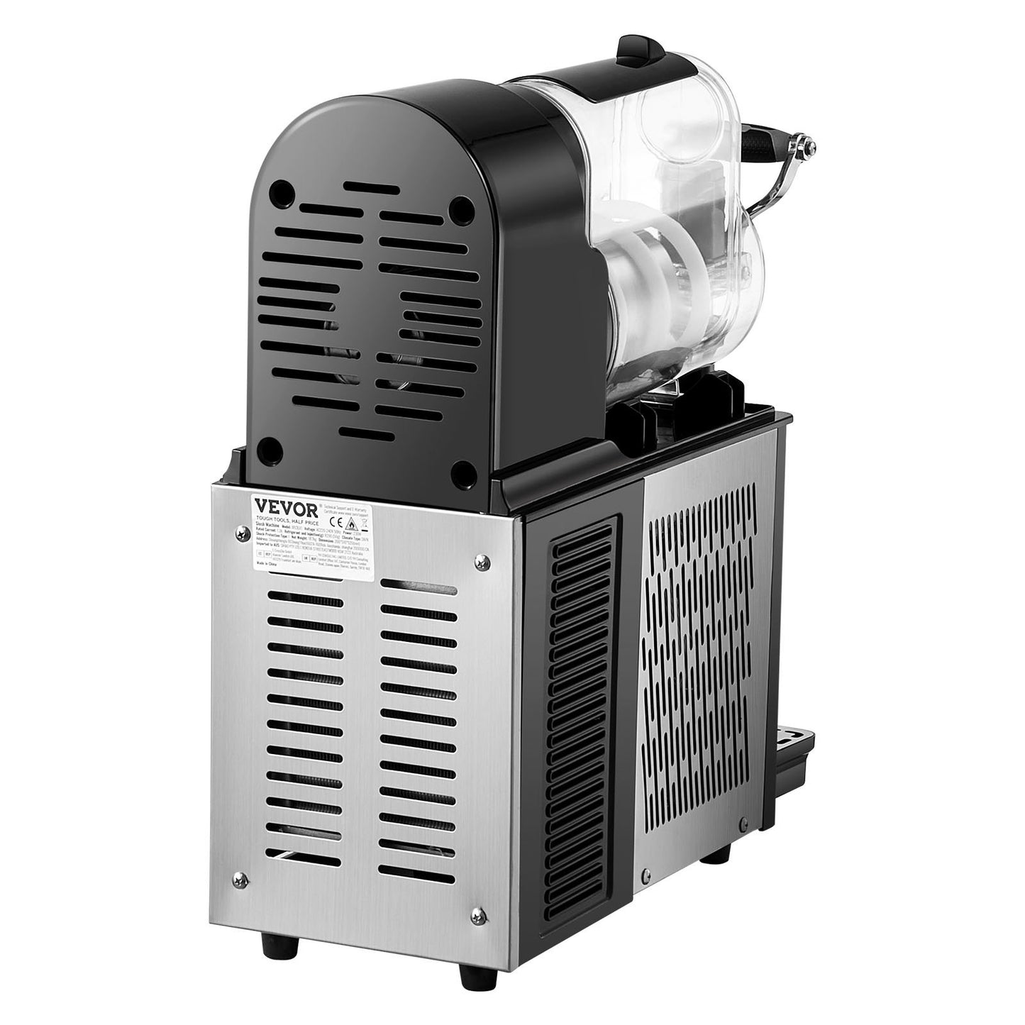 Commercial Slushy Machine, 3L Single Bowl Slush Drink Maker, 330W Drink Machine with Temperature Preservation, Stainless Steel Home Slush